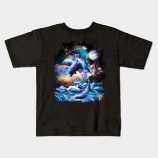 Galaxy Dolphin - Dolphins In Space Kids T-Shirt